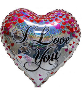 Holographic Heart I Love You Balloon
